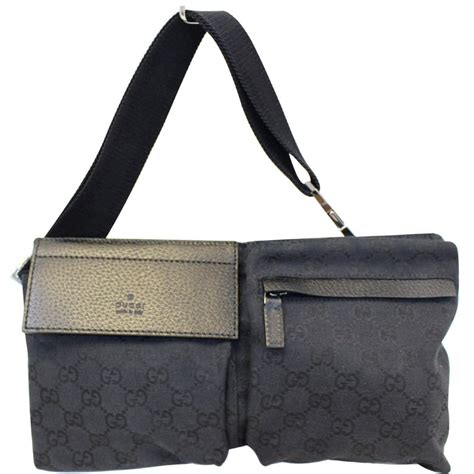 gucci black waist belt bag 28566|authentic Gucci waist bag.